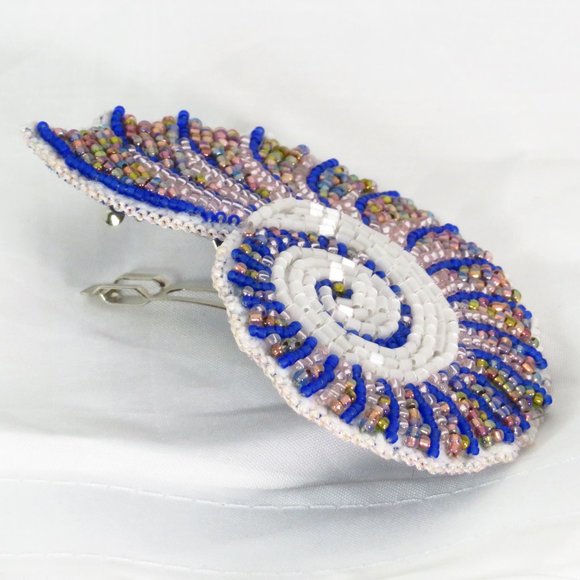 Opalescent Seashell barrette handmade main image 6